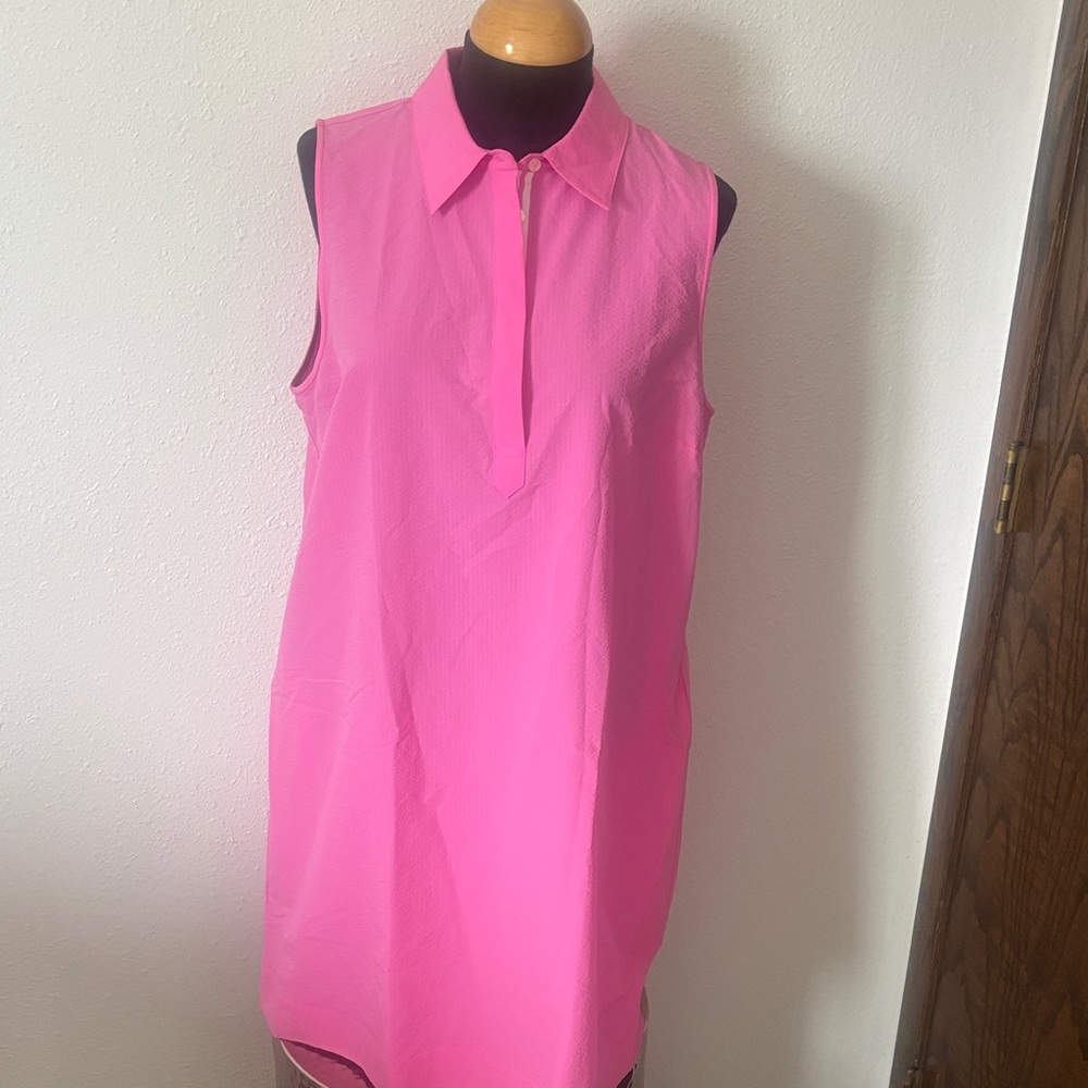 Vineyard Vines Sleeveless Pink Collared Shift Dress NWOT